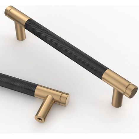 2 Stück Küchenschrankgriffe, Schwarzgold, 128 Mm, Möbelgriffe Aus Goldlegierung Mit Schrauben, Für Schreibtische, Schubladen, Schränke, Schrank Uk0026