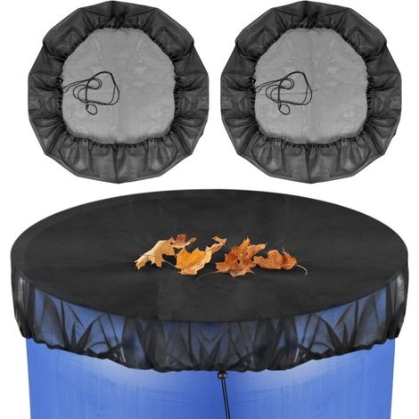 2 Stück Regentonnennetz, Verstellbares Eimernetz Mit Kordelzug, Um Staub, Blätter Und Mücken Fernzuhalten, Durchmesser 80 Cm.