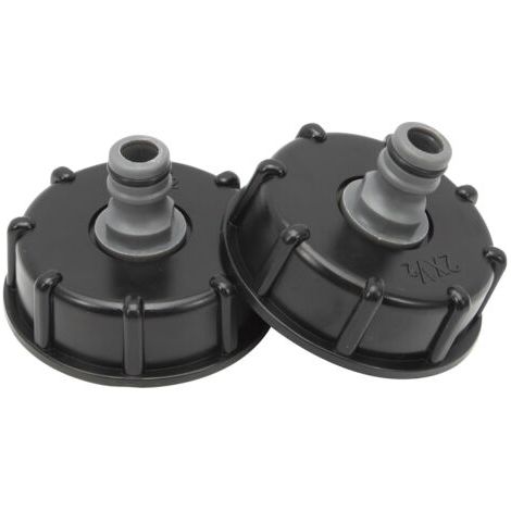2 Stück S60x6 Ibc Tankdeckel 1000l Tankanschluss, 1/2 Zoll Auslassdurchmesser Nippelanschluss 60 Mm Für Tonnenventil, Gartenschlauch 1/2 Zoll Anschluss