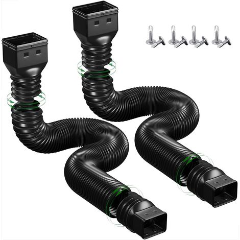 2 Stück Teleskop-dachrinnen-abflussrohr, Teleskop-regenwasser-abflussrohr, Schwarz