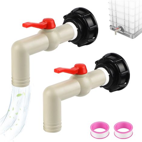 2 Stück Tankhahn 1000l Tankadapter S60x6 Grobgewinde Ibc Tankadapter 1" Ibc Tankanschluss Regenwassersammler Wasserhahn