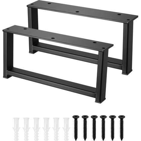2 Stück Tischbeine Aus Metall, Schreibtischbeine, Esstischbeine, Rechteckige Schwarze Möbelbeine, Für Arbeitsplatten, Heimbüro-esszimmer-sofatische (h: 93 Mm, L: 200 Mm)
