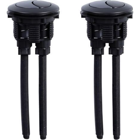 2 Stück Schwarzer Spülknopf, Ersatz Für Wc-wasserspülknopf, 38 Mm, Doppelknopf, Runder Spülknopf Für Badezimmer-wassertank-reparatur, Muntra