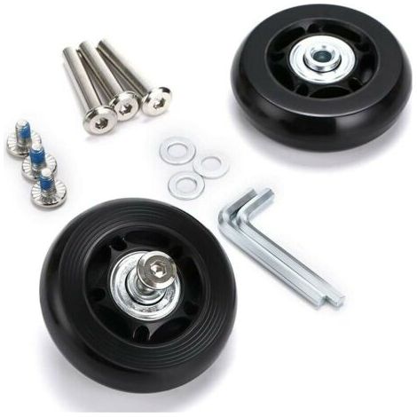 2-teilige Kofferrollen Ersatzräder Lagerreparatur Für Gepäckkoffer 60 × 18 Mm, Schwarz -