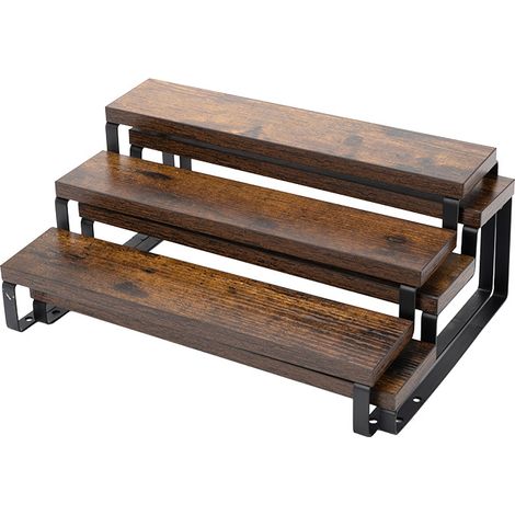 2-teiliges Gewürzregal Aus Holz, 3-stufiges Gewürzregal, Küchenorganisator, Aufbewahrungsregal Für Arbeitsplatte, Badezimmer, Büro