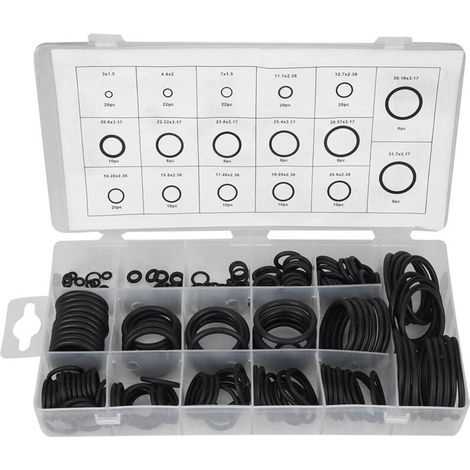 222-teiliges Gummi-o-ring-dichtungsset, Sortimentsset, O-ring-unterlegscheiben-sortimentsset Für Automobiltechnik, Maschinen, Hydraulische Sanitäranlagen, Unterlegscheibendichtung