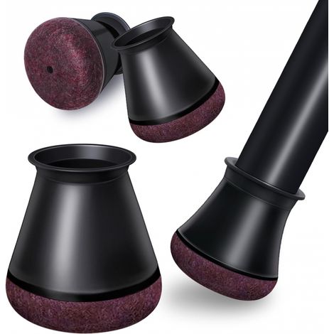 24er-pack Schwarze Stuhlbeinbezüge, Silikon-bodenschoner, Filzgleiter (klein, Schwarz)