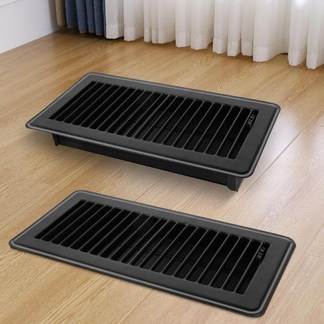 2er-pack Bodenlüftungsabdeckungen 10 X 25 Cm, Lüftungsabdeckungen Aus Metall, Einfach Anzupassen, Bodenlüftungsabdeckungen Für Den Heimgebrauch, Schwarz