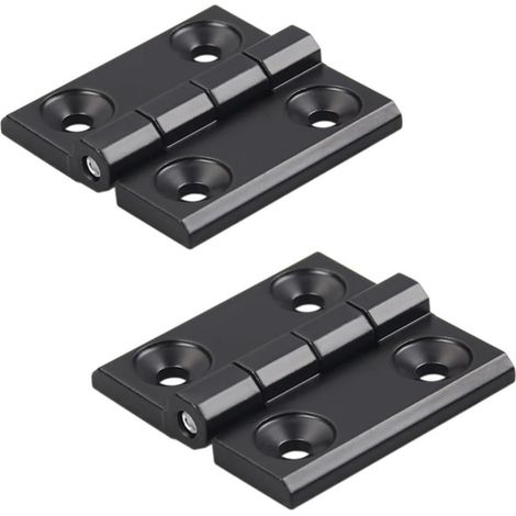 2er-pack Scharniere Aus Schwarzer Zinklegierung, 60 X 60 Mm, Aluminiumprofil-scharniere, Installationsset Für 2020 Aluminium-extrusionsprofil 6 Mm