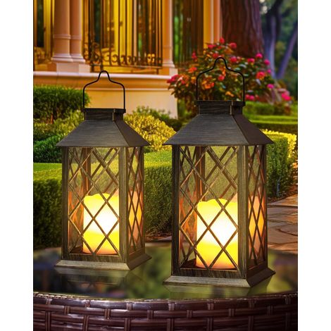 2er-pack Solar-laternen Zum Aufhängen Für Den Garten, Außenleuchten, 35,6 Cm, 3-mal Länger, 10 Lumen, Wasserdicht, Flammenlos, Für Tisch, Party-dekoration