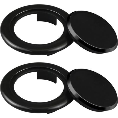 2er-pack Standard-5-cm-sonnenschirmringe Und -kappen Für Gartentisch, Terrassenglas (schwarz)