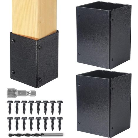 2er-pack Verstellbare Pfostenschutzvorrichtungen Aus Edelstahl (bereich 8,4–15,2 Cm), Schützt Briefkästen Und Holzzäune Vor Schäden Durch Rasenmäher
