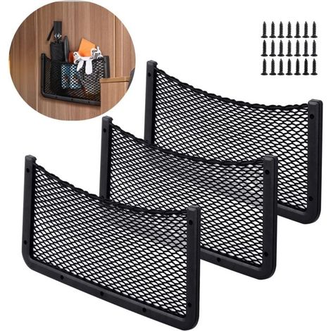 3 Stück Auto-aufbewahrungsnetz, 40–20 Cm, Tasche, Auto-organizer, Tasche Für Utensilien/wohnmobile/boote/zuhause (elastisches Netz) – Liaiki
