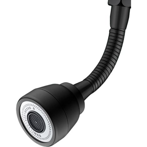 3 Modi Küchenspüle-sprühkopf, 360-grad-küchenhahndüse, Wassersparender Adapter, Schwenkbarer Wasserhahnbelüfter (schwarz)