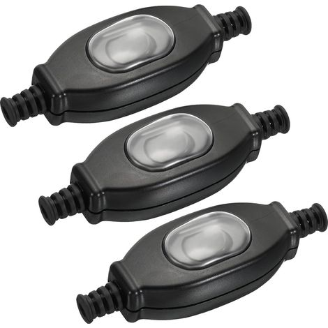 3-teiliger Wasserdichter Inline-kabelschalter, Ein-/aus-kabel-lampen-wippschalter, 3a 250 V Ac-geräteschalter, Lampenkabel-kabelschalter