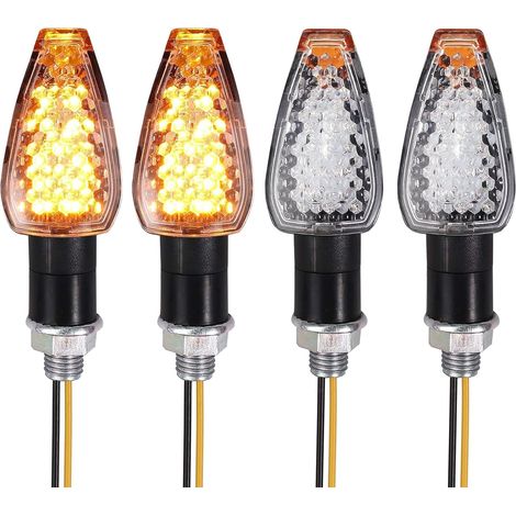 4 Stück Motorrad-led-blinker, 14 Leds, 12 V, Wasserdicht, Universal-blinker Für Roller, Quad, Cruiser, Geländefahrzeuge – Modernes Design Und Hohe Sichtbarkeit