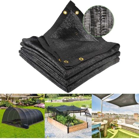 40 % Garten-sonnensegel, 3 X 6 Meter, Schwarz Mit Verstärkten Messingösen, Geeignet Für Pflanzen, Gewächshäuser, Terrassen Und Hühnerställe.