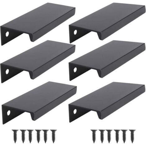 6 Stück Schwarzer Küchenschrank-schubladengriff (80 Mm, Schwarz)