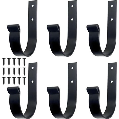 6-teiliger Garderobenständer, Wandgarderobenhaken Inklusive Schrauben, Badezimmer-handtuchhalter, Handtuchhalter, Zum Aufhängen Von Mänteln, Jacken, Hüten Und Handtüchern (schwarz)