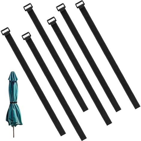 6-teiliger Sonnenschirmgurt, Verstellbares Nylon, Klettverschluss, Gartenterrasse, Strand