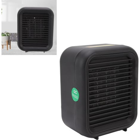800 W Elektrischer Lufterhitzer, Kleiner Schwarzer Keramikheizer, Anti-rollover-design, Abs, Für Zuhause, Büro, Eu-stecker 220–240 V