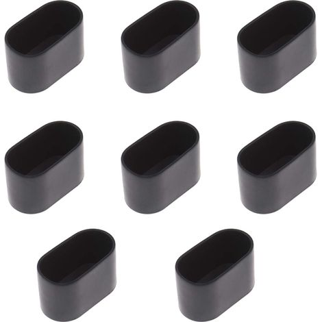 8er-pack Ovale Endkappen Für Tisch- Und Stuhlbeine, Kratzfeste Weiche Gummibeschichtung – 40 X 20 Mm (schwarz)