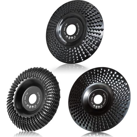 Aougo – 125-mm-fächerscheibe Für Schleifmaschine – Set Bestehend Aus 3 Teilen – 22,2-mm-schaft – Drehzahl Bis Zu 13200 U/min – Verchromter Kohlenstoffstahl