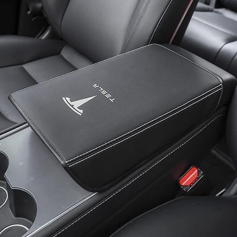 Armlehnenbezug Für Tesla Model 3 Und Model Y, Mittelkonsolenschutz Aus Pu-leder, Wasserdichte Armlehnenmatte Für Model 3 (2017–2022).
