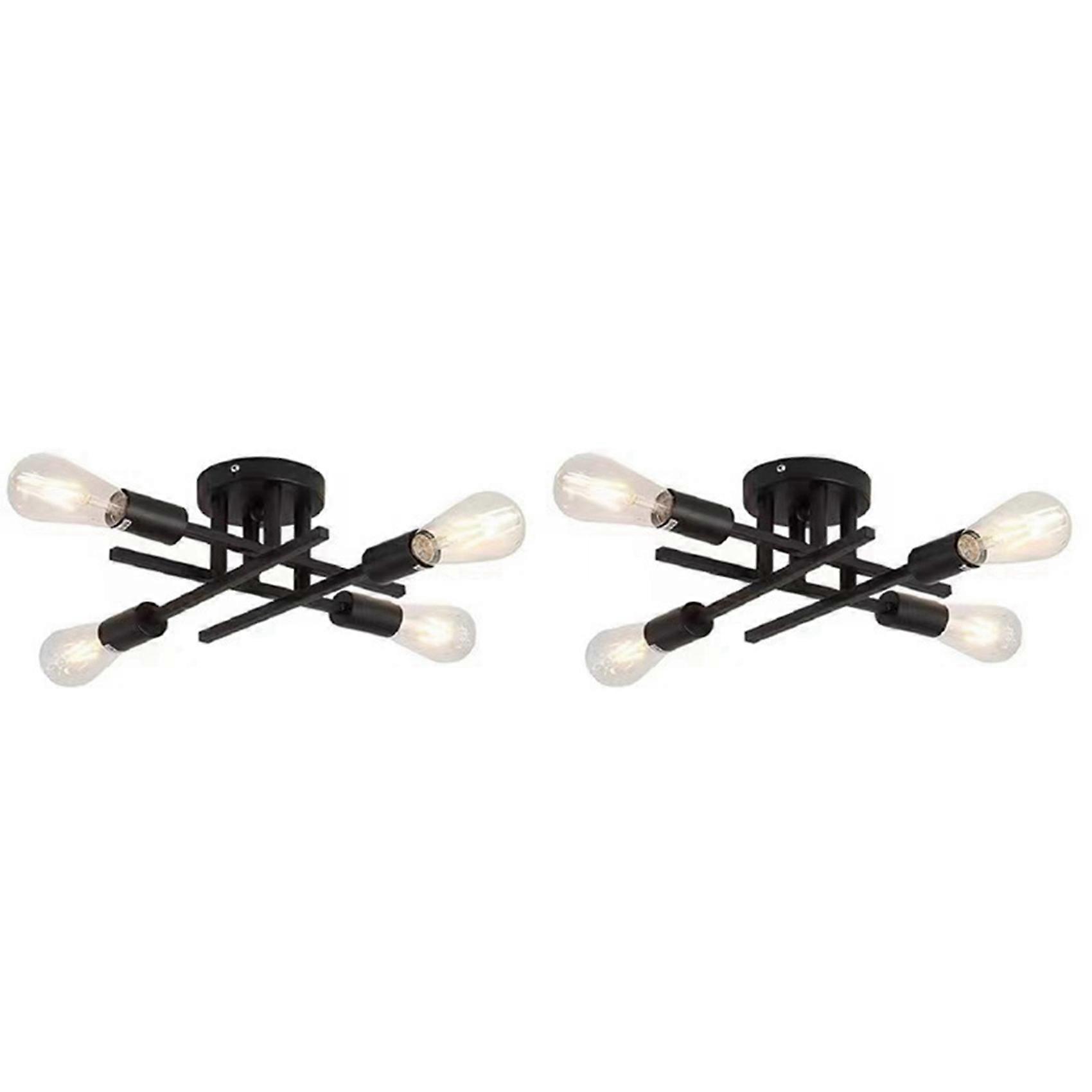 2 Lampes De Plafond De Style Industriel Américain Pour Couloir Ou Allée, Semi-encastrées (ampoule Non Incluse)