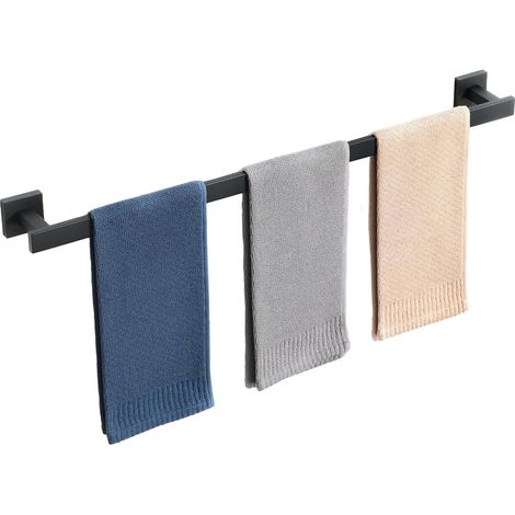 Badezimmer-handtuchhalter, Länge 80 Cm, Badezimmer-handtuchhalter Aus Edelstahl Sus304, Wandmontierter Handtuchhalter Für Küche Oder Dusche, Schwarz