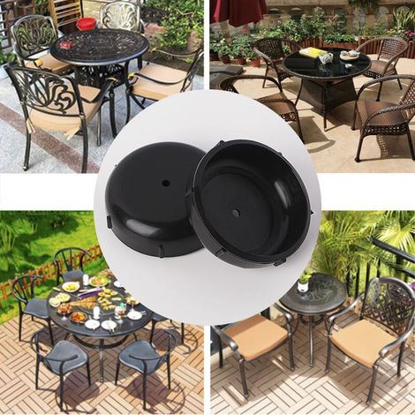 Beinkappen Für Terrassenmöbel Aus Schmiedeeisen (32er-pack, Schwarz) – 3,8 Cm Runde Beinkappen Für Outdoor-stuhlbeine Aus Kunststoff, Ersatzbeine Für Terrassenmöbel