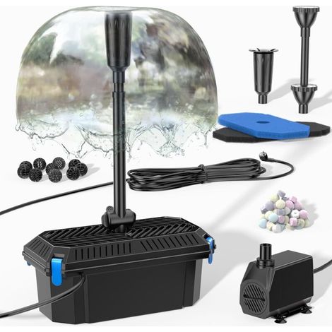 Biling Komplettes Teichfilter-set Mit Pumpe 2400 L/h – Teichpumpe Mit Transparentem Filter Für Gartenteiche Bis 4000 L – Dekoratives Bachlauf-wasserspiel – Teichbrunnenpumpe