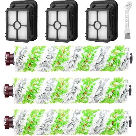 Bissell Crosswave Series 17132 Und 2225n Ersatzset, 3 Bürsten + 3 Filter Für Haushalte Mit Rauchenden Haustieren, Zubehör Für Bissell Crosswave Staubsauger