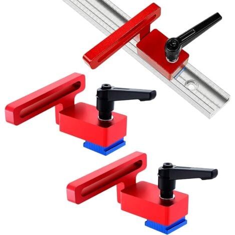 Ccykxa 2 Stück Gehrungsschienenanschlag Vom Typ 30, T-nut-befestigungs-gehrungsschienenanschlag, T-schienenanschlag, Gehrungsschienenanschlag Aus Aluminiumlegierung, Holzbearbeitungswerkzeug, Gehrungs