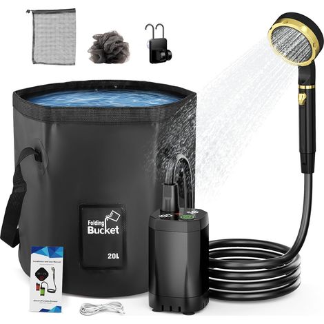 Campingdusche, Tragbare Dusche, 20 L, Beheizte Tragbare Dusche, Außendusche, Wiederaufladbare Elektrische Duschpumpe, Camping-duschset Für Outdoor-camping, Wandern