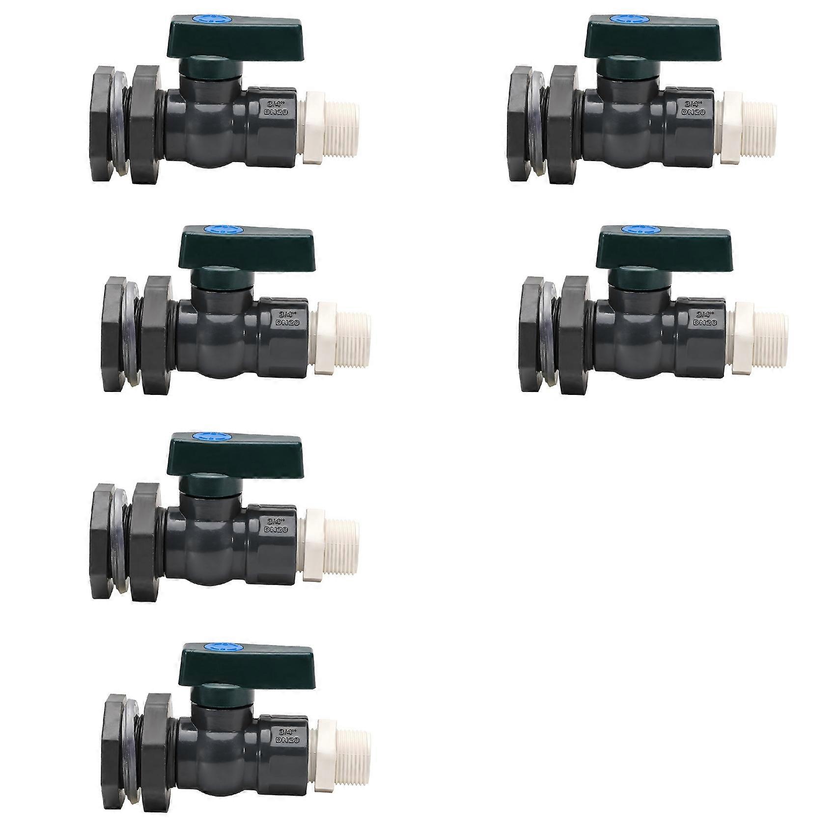 Kit De Robinetterie Pvc 6x 3/4 Pouce Pour Récupérateur D'Eau De Pluie Avec Raccord Traversant Et Adaptateur De Tuyau, Anti-fissures Et Anti-rouille Dn20