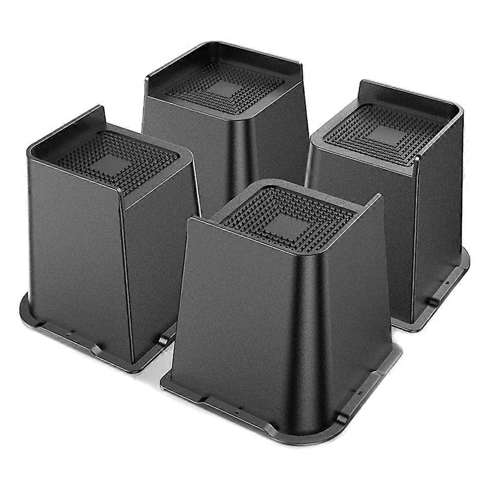 Rehausseur De Lit King Size En Forme De L Trapézoïdal De 15 Cm De Hauteur, Demi-pointes Supérieures Et Bande De Caoutchouc Inférieure (4 Pièces)