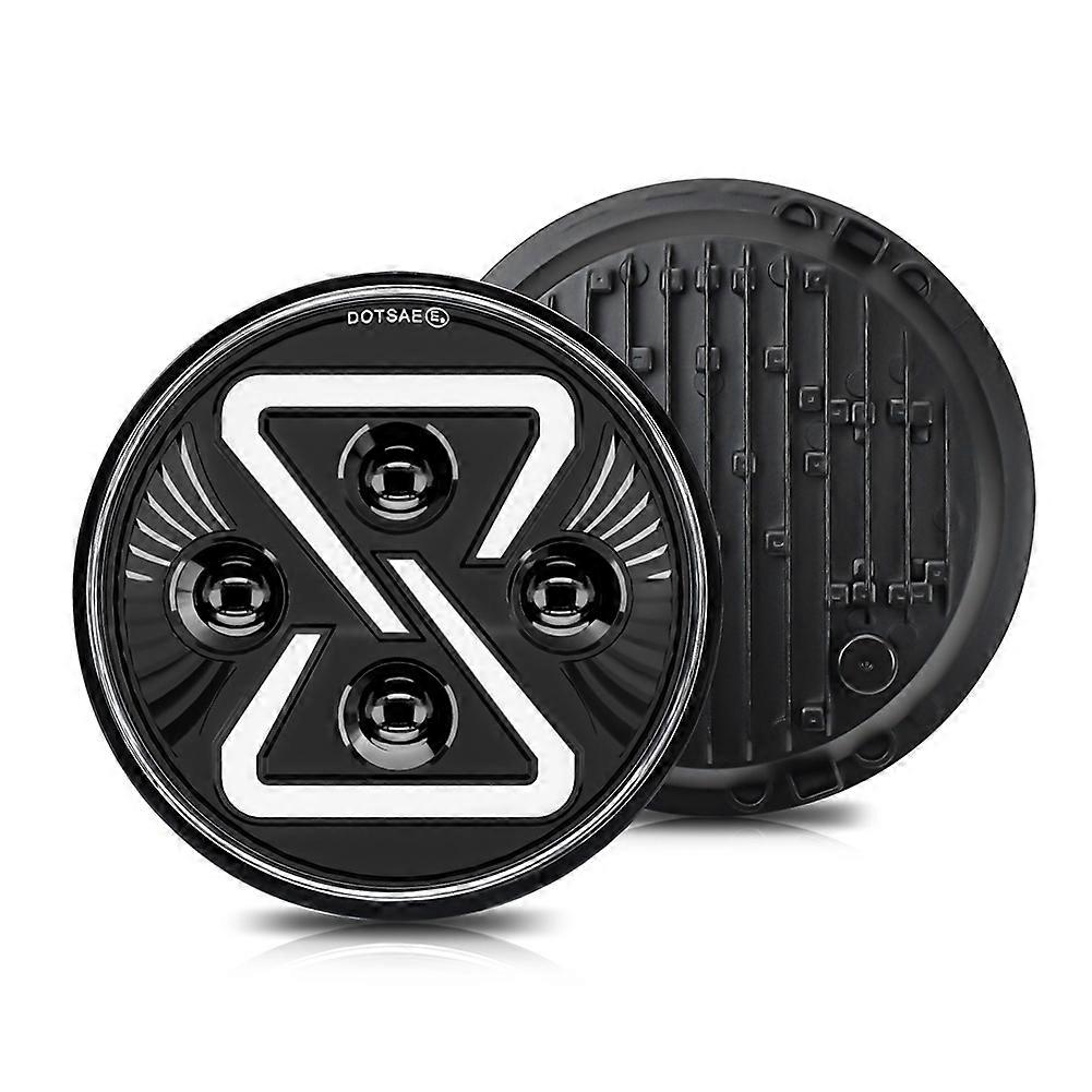 Phare Rond À Led De 7 Pouces, 200 W, 30 000 Lm, Avec Anneaux Lumineux Jaunes (angel Eyes), Pour Wrangler Jk, Tj, Lj, Camaro Et Hummer.