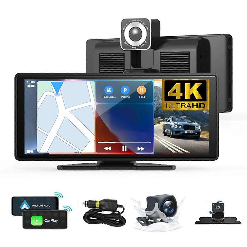 Écran D'Affichage Kabelloser Carplay Pour Voiture, 10,26 Pouces, 4k, Vue 360°, Dashcam, Carplay Et Android Auto, Autoradio, Caméra De Recul 1080p