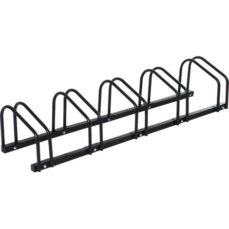 Fahrradträger/fahrradaufbewahrung Für 5 Fahrräder. Geeignet Für 65-mm-reifen, Maße 145 X 33 X 27 Cm, Schwarzer Stahl – Ideal Zur Organisation Ihres Fahrradabstellplatzes.