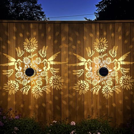 Dekorative Garten-solarlampe Für Den Außenbereich, 2er-set, Solar-laternen-wandleuchte, Ip65, Wasserdichte Zaunlampe Für Festliche Partys, Innenhof, Tisch, Korridor
