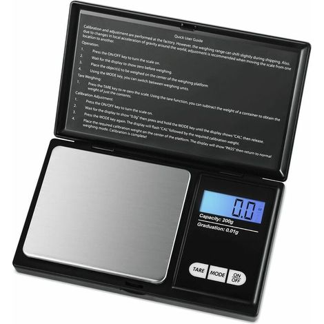 Digitale Küchenwaage 200 G 0,01 G – Lcd-bildschirm – Edelstahl – Tara-funktion – Kompakt Und Leicht