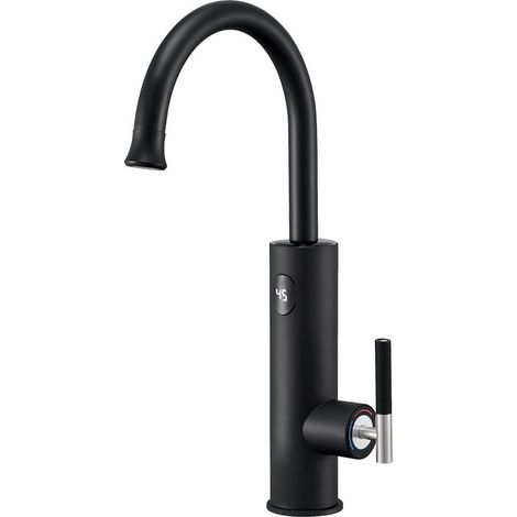 3000-w-wassererhitzer – Led-temperaturanzeige, 360°-einhebelmischer, Schwarz