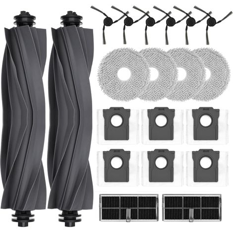 Dreame X40 Ultra Complete / L40 Ultra Staubsauger-zubehörset, 6 Staubbeutel, 4 Tücher, 2 Rollenbürsten, 2 Filter, 6 Seitenbürsten, Roboter-staubsauger-teileset