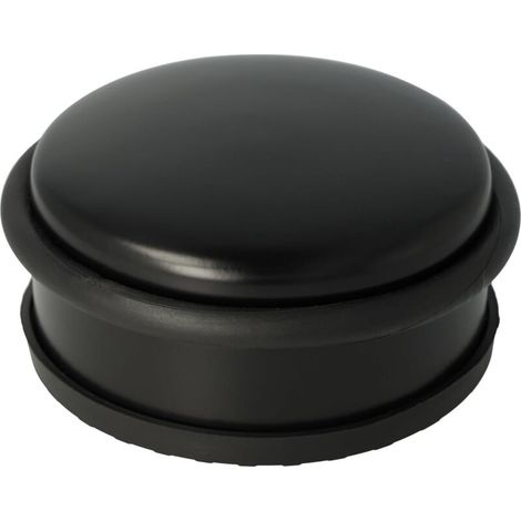 E-19002 00 Runder Türstopper Aus Edelstahl, Türtauglich Und Rutschfest, 10 X 4 Cm, 1200 G, Schwarz