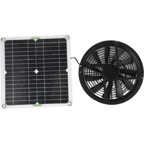 Ecleanfy-tragbares Solarventilator-set, 100 W, 12 V, Wasserdicht, Mit Metallschutzgitter. Ideal Für Hühnerstall, Gewächshaus, Gartenhaus, Viehstall Oder Abluftkanal