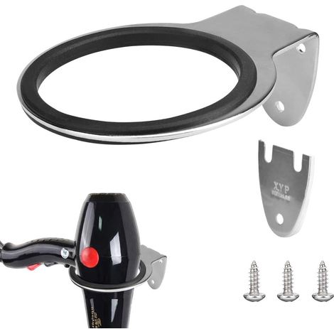 Edelstahl-haartrocknerhalter, Wandmontierter Haartrocknerhalter, Rostfrei, Korrosionsbeständig, Haartrocknerhalter Mit Dichtung Und Schraube Für Küche, Badezimmer, Friseursalon