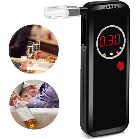 Elektronischer Alkoholtester, Digitaler Alkoholtester, Tragbarer Alkoholtester Und Alkoholtester Mit Lcd-display, Hochempfindlicher Alkoholtester Mit 12 Mundstücken
