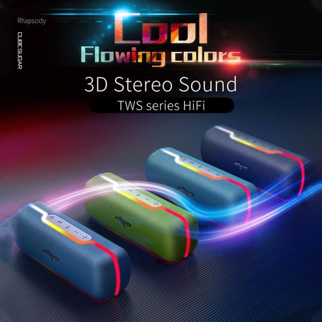 Eosnow Zealot S55 Tragbarer Kabelloser Lautsprecher Mit Bt 5.0-technologie, Wasser- Und Staubdicht, Tws-lautsprecherserie, Stereo-stufen-hifi-sound, Unterstützt Aux, U-disk, Tf-karte, Lange Spielzeit,