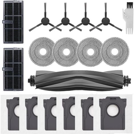 Ersatzzubehör Für Dreame L40 Ultra Ae, D20/l10s Ultra Gen 2, L10s Pro Heat, Mova E30 Ultra Roboterstaubsauger, 1 Hauptbürste, 2 Filter, 4 Seitenbürsten, 4 Mopps, 6 Beutel